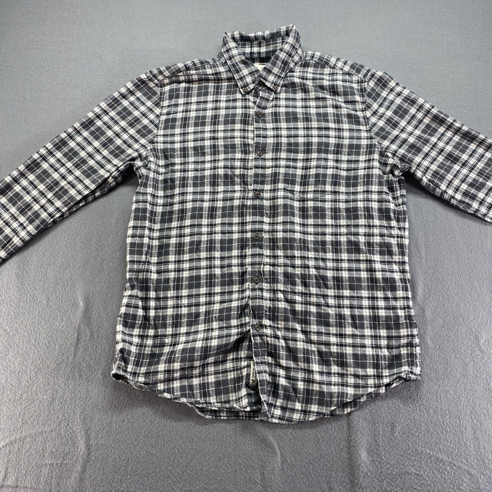 American Eagle Button Down Shirt Mens Large Black White Plaid Long Sleeve Casual - Picture 1 of 11